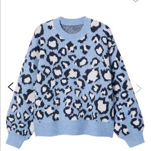 Mango Wool-Blend Leopard-Print Sweater